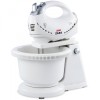Mixer cu Bol Rotativ Zass ZHM05BB, 200W, 5 Viteze + Turbo, Tocator, Accesorii Amestecare/Malaxare, Bol 3L, Alb/Argintiu