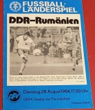 Program meci fotbal DDR (Germania Democrata) - ROMANIA 28.08.1984