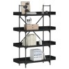 Gossi biblioteca cu 4 niveluri, negru, 100x33x145,5 cm lemn prelucrat