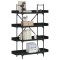 Gossi biblioteca cu 4 niveluri, negru, 100x33x145,5 cm lemn prelucrat