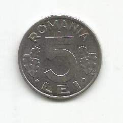 (No1) moneda- ROMANIA- 5 Lei 1992 foto