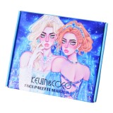 Set de machiaj kevin&amp;coco, 30 de culori, farduri de pleoape, iluminatoare lichide, lip gloss-uri, blush, glitter, model regina ghetii, 24.5x21.2x8.7 c