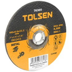 Disc abraziv cu centru coborat metal, 115x6x22 mm, Tolsen