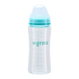 Pachet Biberon de sticla 260ml + Tentine 2 bucati, U-Grow