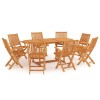 VidaXL Set mobilier de grădină, 9 piese, lemn masiv de tec 3059562