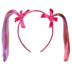 Bentită Deghizare Halloween, Fucsia, Cu Cozi Decorate, Păr Colorat