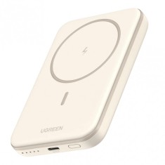 Baterie Externa Wireless UGREEN PB560, 5000mAh, 15W, PD + QI, 1 x QI - 1 x USB-C, Bej