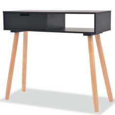 vidaXL Masă consolă, lemn masiv de pin 80x30x72 cm, negru 244738