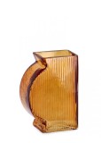 Cumpara ieftin Vaza flori sticla portocalie 10.7x5.8x15.5 cm