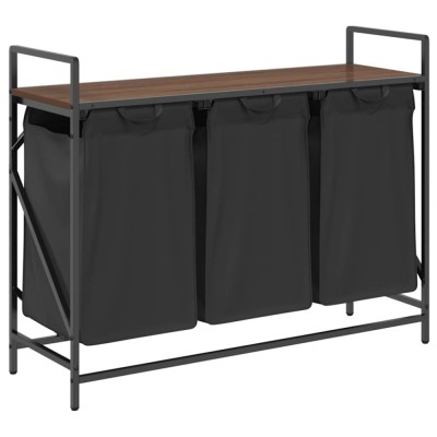 Cos de rufe 3 compartimente cu raft stejar maro foto