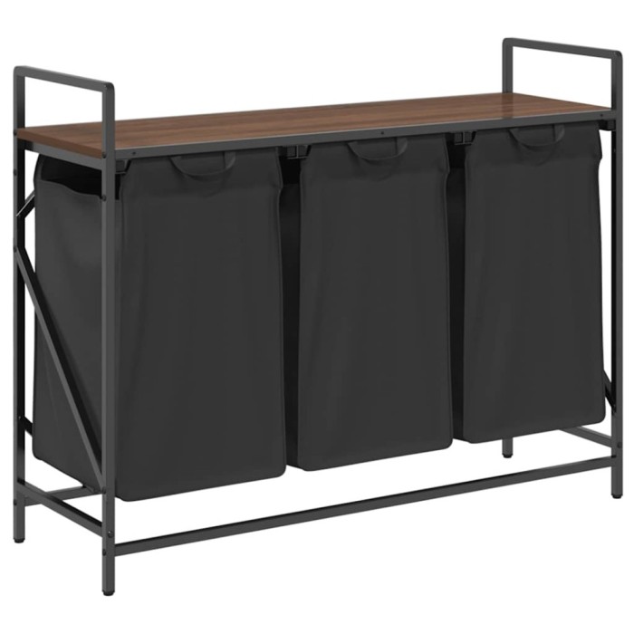 Cos de rufe 3 compartimente cu raft stejar maro