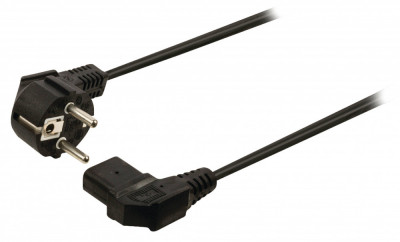 Cablu de alimenatre pc 90 Schuko unghi 90 grade tata - IEC-320-C13 - unghi 90 de grade 2m 2x0.75mm cupru Valueline foto