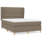 Cumpara ieftin Pat box spring cu saltea, gri taupe, 140x200 cm, textil