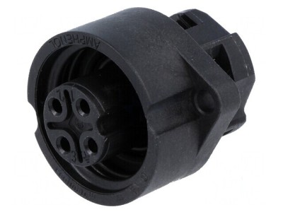 Conector circular soclu PIN 4 mamă cu şurub 400V foto
