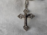 Argint RUSIA MEDALION CRUCE CRUCIFIX manopera EXCEPTIONALA vechi pe Lant argint