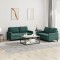 vidaXL Set de canapele cu perne, 2 piese, verde &icirc;nchis, catifea 3201498