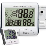 Cumpara ieftin Statie meteo digitala cu ecran LCD , termometru si higrometru precis, montare magnetica, design compact, alb