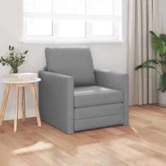 vidaXL Canapea Extensibilă Gri deschis 74 x 77 x 81 cm țesătură