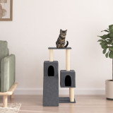 VidaXL Ansamblu pisici cu st&acirc;lpi din funie sisal, gri &icirc;nchis, 82 cm