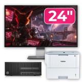 Pachet PC second hand HP 280 G2 SFF cu monitor 24 inch si imprimanta Brother