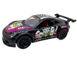 Macheta Porsche negru 1:43 metal lumini si sunete usi deschise pull-back