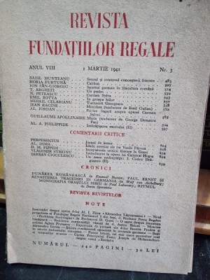 Revista Fundatiilor Regale - Anul VIII 1 Martie 1941 Nr. 3 foto