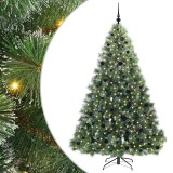 vidaXL Brad de Crăciun artificial cu 300 LED Verde 210 cm PE și PVC 3397862