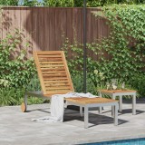 VidaXL Șezlong cu roți 207x58x35 cm Lemn masiv de acacia și oțel inoxidabil