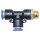 Mufa rapida tip T din plastic, cu surub metalic si filet M16, 10x10 mm