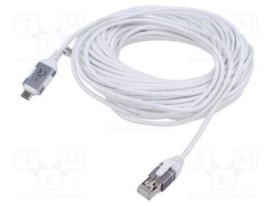 Cablu slim USB 3.1 RJ45 - USB C, 15m, alb - Goobay foto