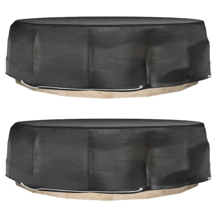 vidaXL Huse mobilier tip insulă, 2 buc., 8 ocheți, rotund, &Oslash;188x50 cm