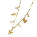 Cumpara ieftin Colier placat cu aur Summer Starfish