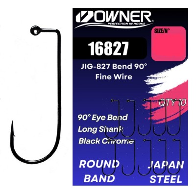 Jig Owner Amaz Nelestat 16827 JIG-827 Bend 90&amp;deg; Fine Wire Nr.3/0, 10buc/pac foto