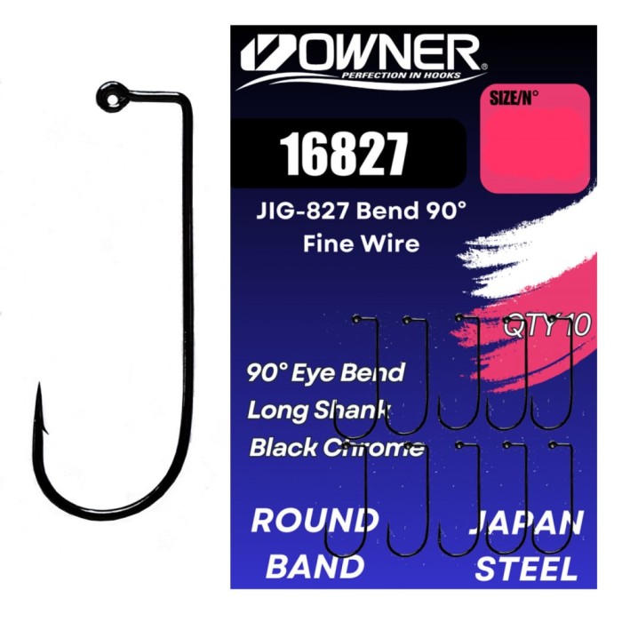 Jig Owner Amaz Nelestat 16827 JIG-827 Bend 90&deg; Fine Wire Nr.3/0, 10buc/pac