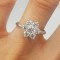 Superb inel vintage din argint si zirconii model delicat floare