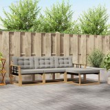 vidaXL Set de canapele de exterior cu pernă 4 pcs Alb și gri deschis 3388569