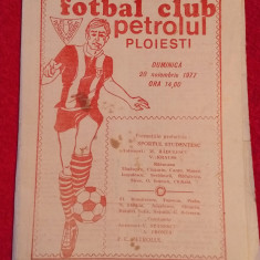 Program meci fotbal PETROLUL PLOIESTI - SPORTUL STUDENTESC (20.11.1977)