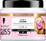 Schwarzkopf GLISS Mască de păr 4 &icirc;n 1 pentru strălucire, 400 ml