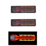 Set 2 Lampi Auto LED Spate, Universale, pentru Remorca, Camion si Trailer, 24V, Functii Semnalizare, Pozitie, STOP, 46x13cm, rosu galben alb - Copie