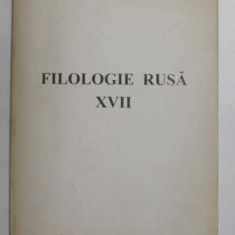FILOLOGIE RUSA , VOLUMUL XVII , 1999