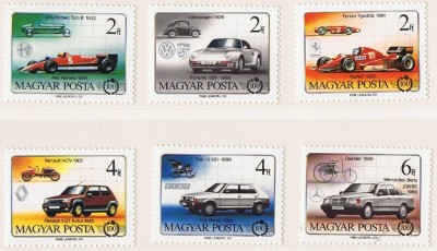 C4654 - Ungaria 1986 - automobile 6v.nestampilate MNH foto