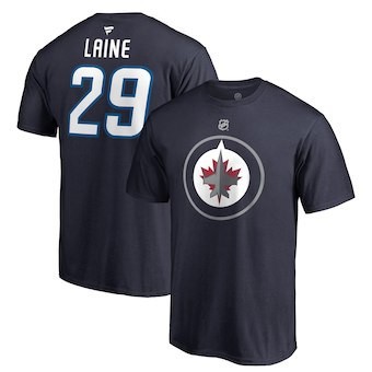 Winnipeg Jets tricou de bărbați black #29 Patrik Laine Stack Logo Name &amp;amp;amp; Number - M foto