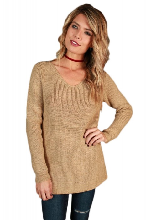 BL972-14 Bluza tricotata cu decupaj la spate accesorizat cu snur