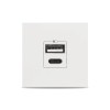Moda Voice, priza USB A+C 5V 2,4A 2M, alb mat, Elbi