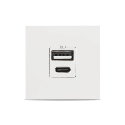 Moda Voice, priza USB A+C 5V 2,4A 2M, alb mat, Elbi foto