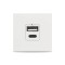 Moda Voice, priza USB A+C 5V 2,4A 2M, alb mat, Elbi
