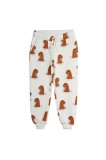MINI RODINI Sweatpants Copii, Maro (11 ani), Model Walrus Aop, Bumbac Organic