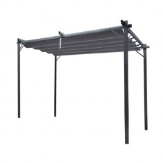 Pergola pentru gradina/terasa, retractabila, cadru metalic, gri, 3x4x2.3 m foto