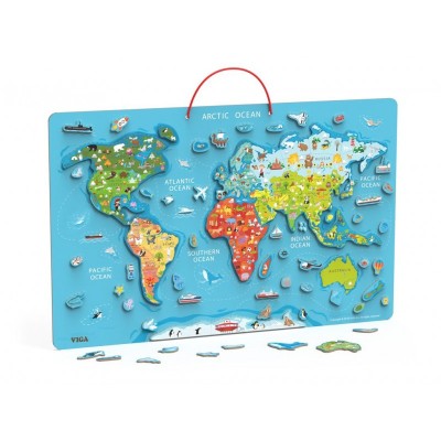 Puzzle magnetic Harta lumii si tabla de scris, Viga foto