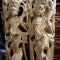 Set de 2 superbe sculpturi lucrate integral manual, c&acirc;ntecul lui Saraswati